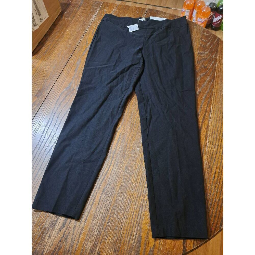 New Size 14 Cato Black Mid Rise Slim Fit Pull On Elastic Waist Pants NWT